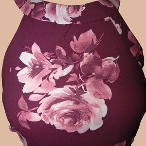 B Smart Pink Floral Dress Size 5  Zip Fit and Flare